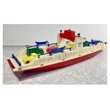 Vintage plastic Eldon car ferry toy with 8 cars