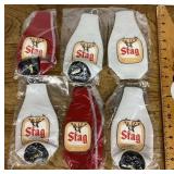6 Stag Beer bottle coozies