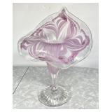 13' pink art glass jack in the pulpit vase