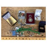 Costume jewelry, pins, keychains
