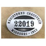 1923 Missouri chauffeur badge