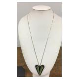 Margit Sandvik sterling chain w/crystal pendant