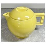 Vintage yellow pottery teapot --Made in USA