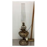 Electrtified brass oil lamp with chimney