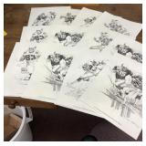 12 St. Louis football Cardinal prints