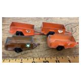 4 Tootsietoy U-Haul trailers