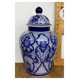 Blue and white ginger jar