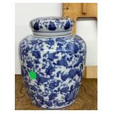 Blue and white ginger jar