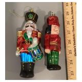 2 Nutcracker mercury glass ornaments