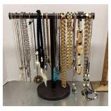 Necklace stand with necklaces