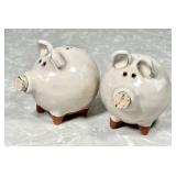 Morgan Pottery redware pig salt & pepper