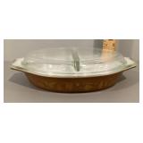 Pyrex Early American divided casserole dish