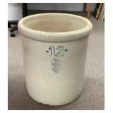 12 gallon White Hall stoneware crock