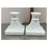 Westmoreland milk glass candle holders