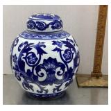 Blue and white ginger jar