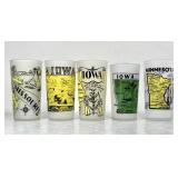 5 vintage Hazel Atlas frosted state tumblers