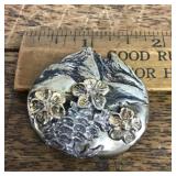 Heavy sterling silver brooch
