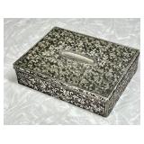 Silverplate cigarette box with mirror 3.5x4.5