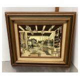 Framed Hargrove oil painting