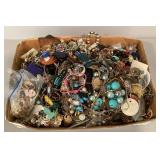 Costume junk jewelry for crafts --mostly broken