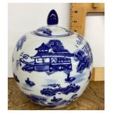 Blue and white ginger jar