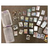 Group of sports trading cards