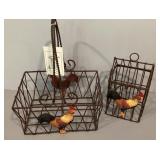 Wire rooster napkin holder and candle holder