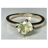 10k gold peridot OR green amethyst ring