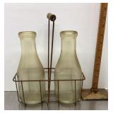 Milk bottle caddy with 2 bottles