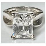 Sterling silver ring with large CZ