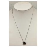 Sterling silver necklace and heart pendant