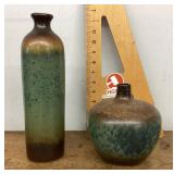 2 studio pottery vases