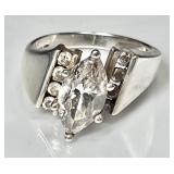 Sterling silver ring with CZs