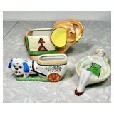 Japan ceramic cache pots & bathing beauty dish