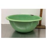 Green enamelware bowl