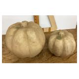 Pair of decorative pottery pumpkins