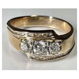 Men's 14k gold diamond wedding ring