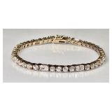 Gold over sterling tennis bracelet with CZs