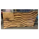 Wood flag wall decor 21x41