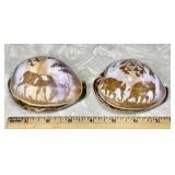 2 hand-carved tiger cowrie shells