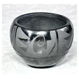 Santa Clara Pueblo black pottery bowl