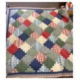 Hand stitched patchwork quilt 80x80