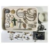 Men's jewelry cleanup lot in organizer tray