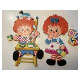 1972 Raggedy Ann & Andy nursery 4-pc. wall art
