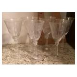 6 Fostoria wine glasses