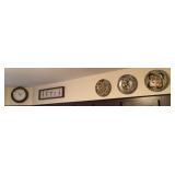 Wall plates, clock, corkscrews decor group