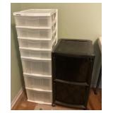 2 plastic storage drawers 27' and 40'