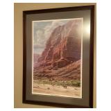 Pencil signed framed southwest print 37 x 27 1/2