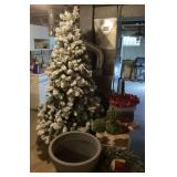 Christmas tree, wreaths, topiaries