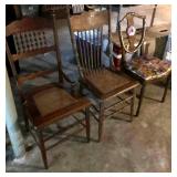 3 wood chairs